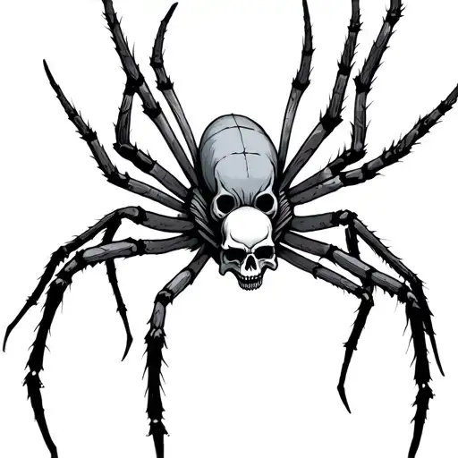 spiders and skulls tattoo design idea