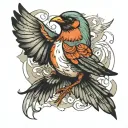 flying robin tattoo design idea