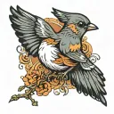 flying robin tattoo design idea