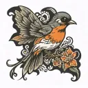 flying robin tattoo design idea