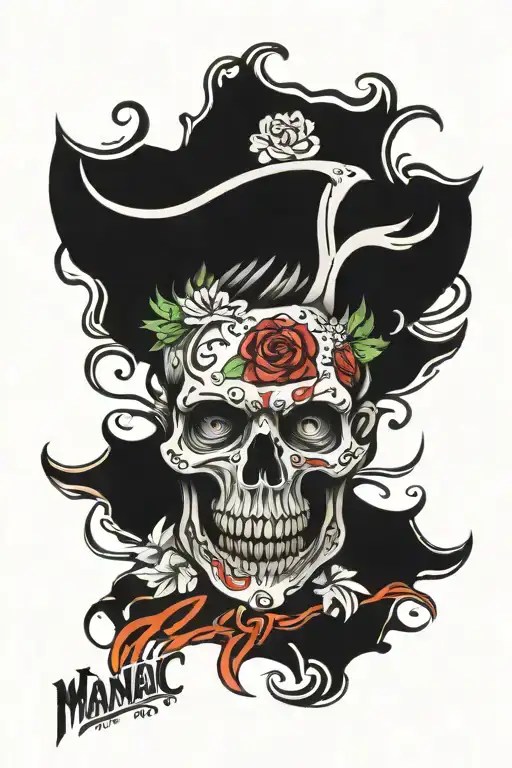 Maniac kill human body tattoo design idea