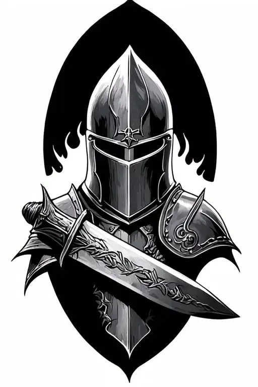 templar knight tattoo design idea