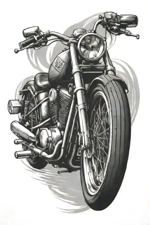 motorcycle and electrician tattoo design idea