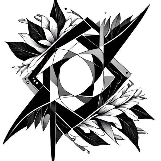 Create a minimalist, geometric tattoo design to complement an existing upper underarm tattoo. The design should feature  tattoo design idea