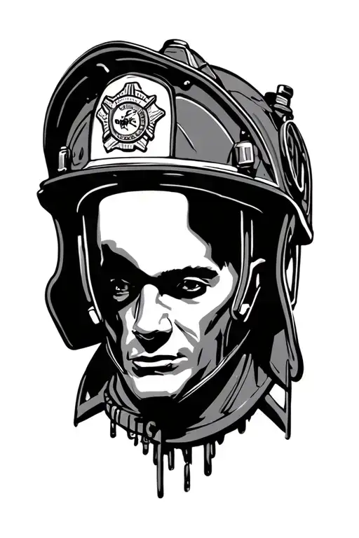 firefighter helmet tattoo design idea