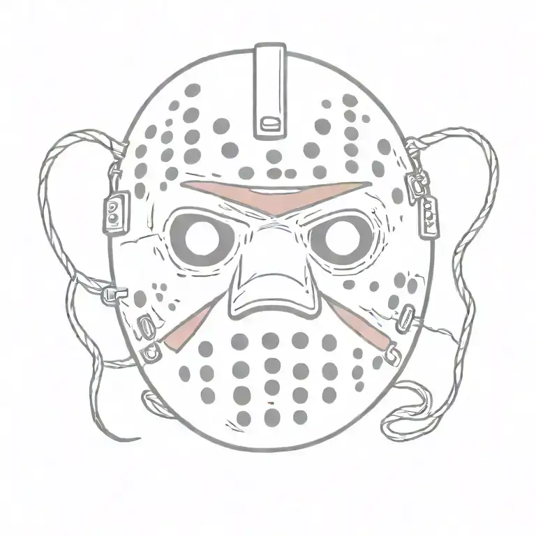 jason Voorhees face mask silly cartoon version tattoo design idea