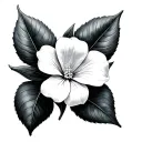 four petal dogwood blossom tattoo design idea