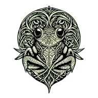 Kambo Frog, ayahuasca vines intertwining tattoo design idea