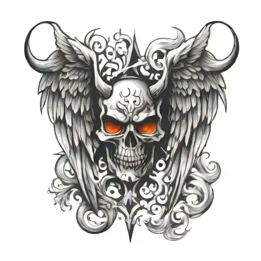 Devil wings and Angel wings tattoo design idea