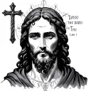 Luke 14:11 with cross tattoo design idea