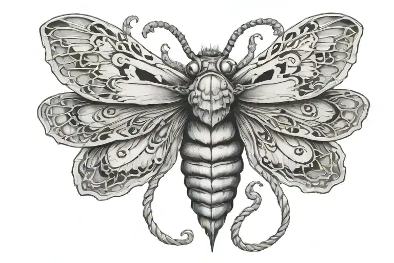death head moth with Medusa surrounded tattoo design idea