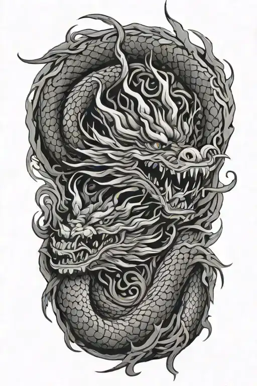 Korean dragon tattoo design idea
