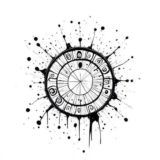 circle of fifths ink splatter tattoo design idea