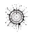 circle of fifths ink splatter tattoo design idea