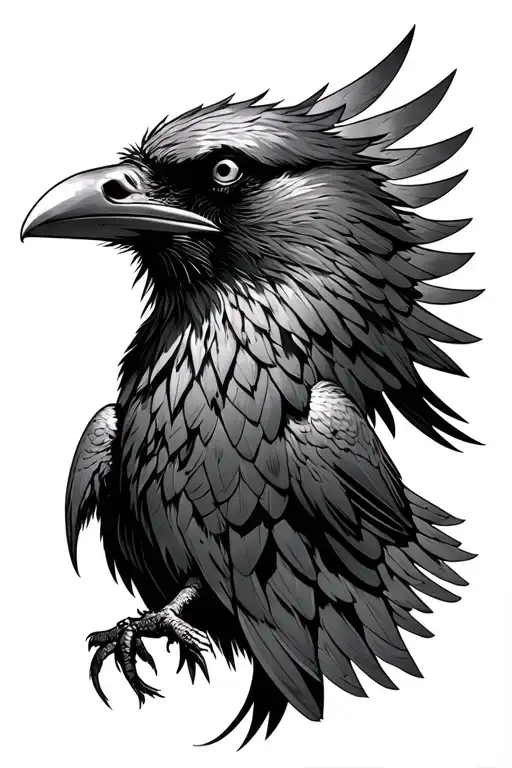 odin ravens tattoo design idea
