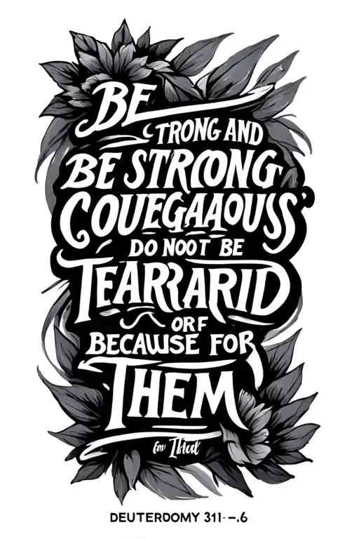 Bible verse Deuteronomy 31:6 “Be strong and courageous. Do not be afraid or terrified because of them, for the Lord your tattoo design idea