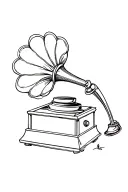 gramophone tattoo design idea