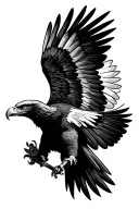 Fierce American Bald Eagle wing spread america flag and mexico flag mixed together tattoo design idea