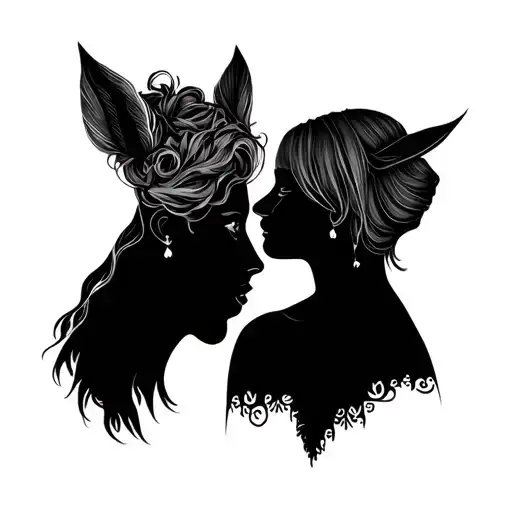 best friends, love, intertwined, 444.  tattoo design idea