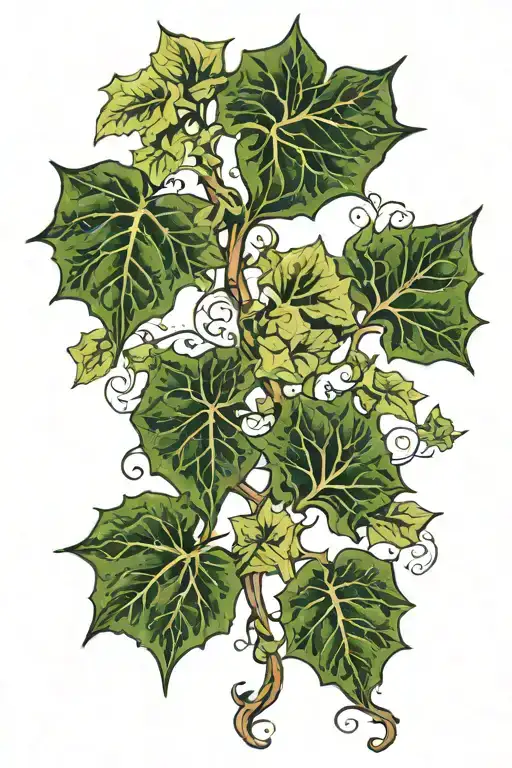 ivy leaves with lyrics as the vine wrapping tattoo design idea