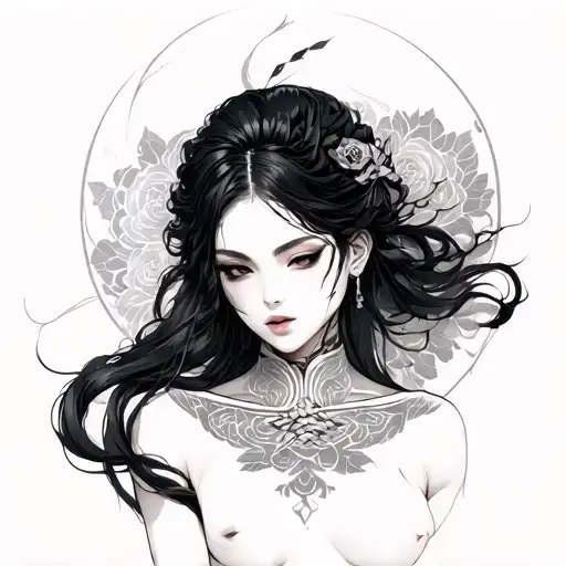 shibari futo momo tattoo design idea