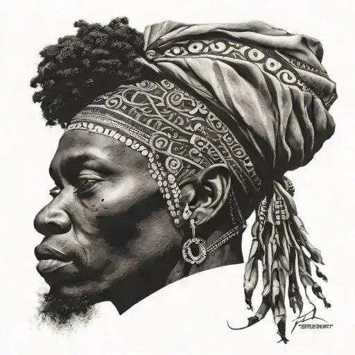 African Bohemian tattoo design idea