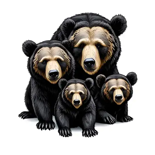 Bear Family tattoo design idea