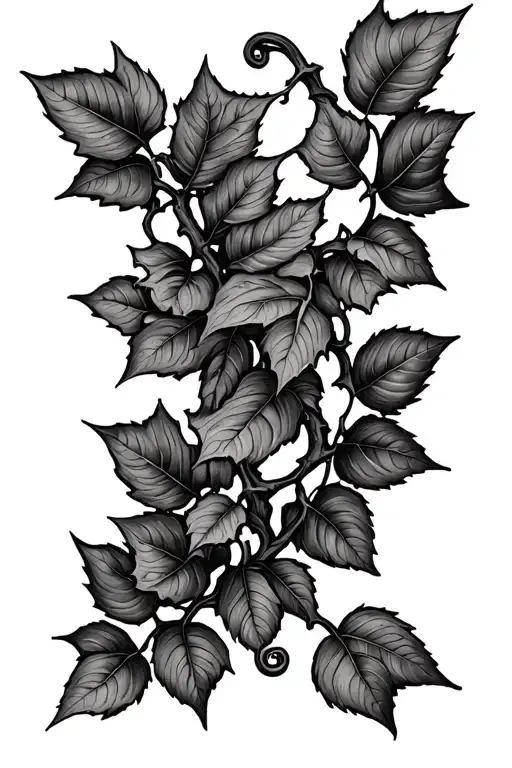 detailed single poinson ivy vine spine tattoo design tattoo design idea