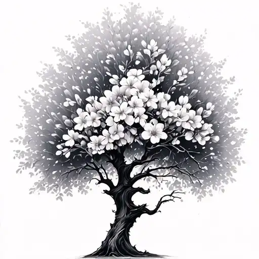 blossom tree tattoo design idea