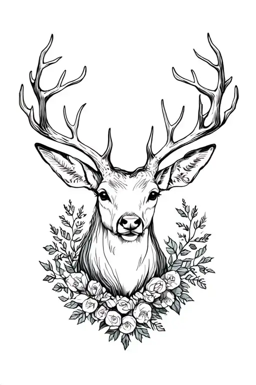 forest and dear and vings and dad memorial tattoo design idea