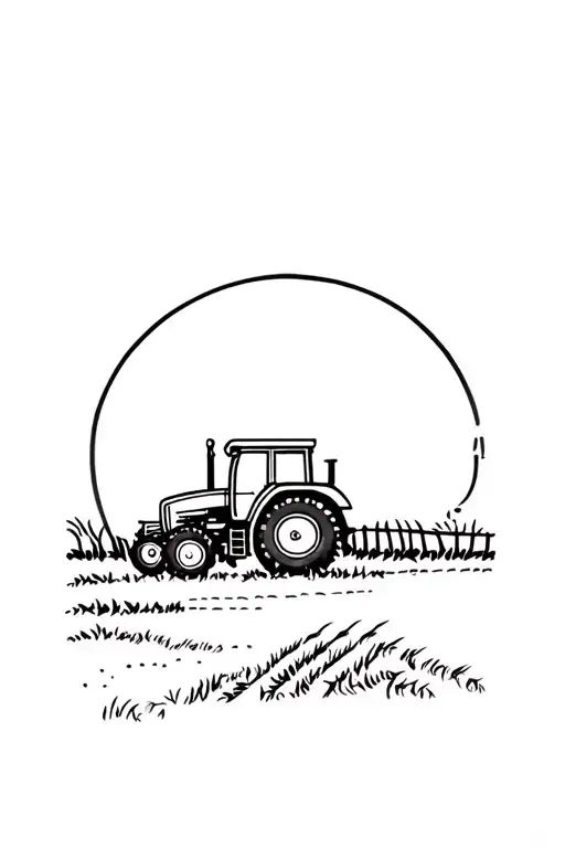 farmer tractor tattoo design idea