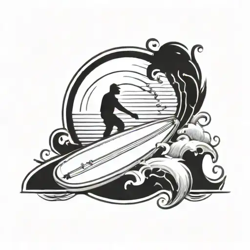 surf board tattoo design idea