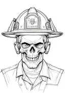 FIREFIGHTER HELMET WITH SKULL AND tattoo design idea