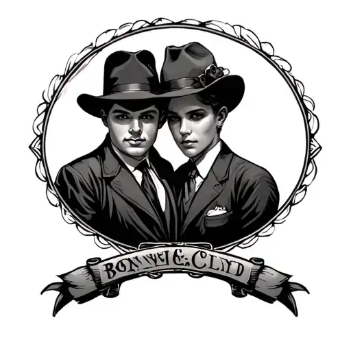 Bonnie and Clyde inspired design tattoo design idea