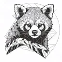 red panda face tattoo design idea
