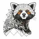 red panda face tattoo design idea