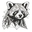 red panda face tattoo design idea