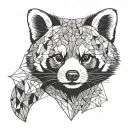 red panda face tattoo design idea