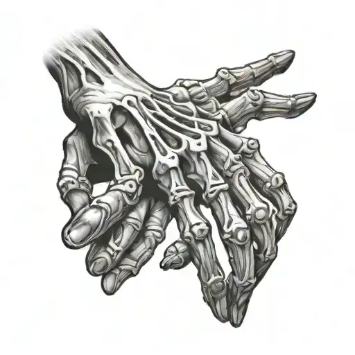 praying skeleton hands realistic style with cobwebs in background  tattoo design idea