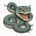 snake eating a cookie tattoo design idea