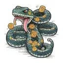 snake eating a cookie tattoo design idea