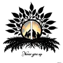 peace, never give up, balance, patience, family tree tattoo design idea