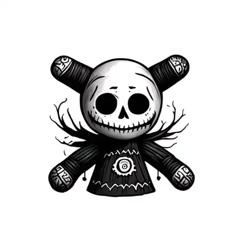 Voodoo doll tattoo design idea
