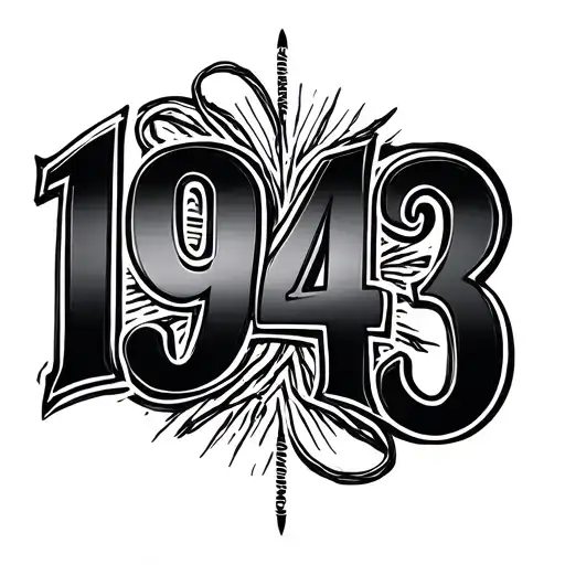 "1943" infinity loop tattoo design idea