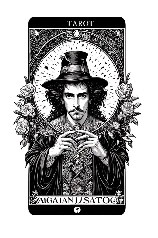 the magician young man tarot cards tattoo design idea