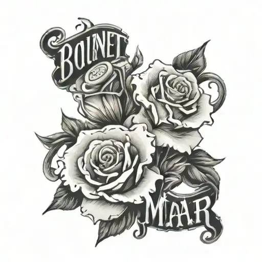 bouqet with jan mar sept 1993 written sign tattoo design idea