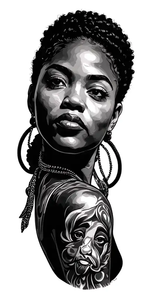 African American activist  tattoo design idea