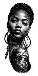 African American activist  tattoo design idea