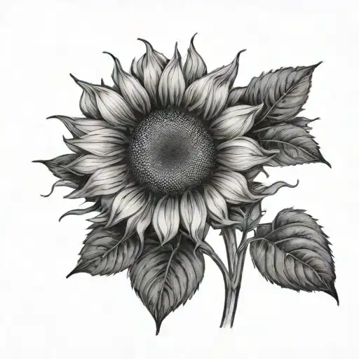 sunflower nana tattoo design idea