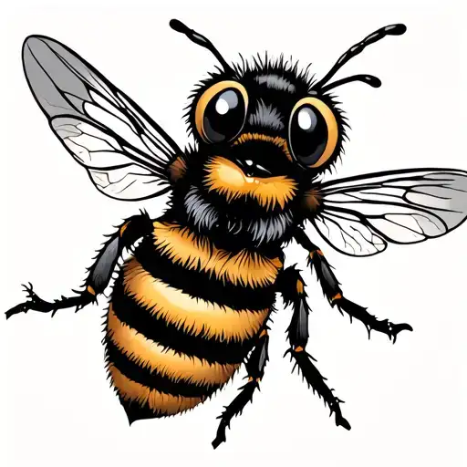 cute bee flying to heaven tattoo design idea